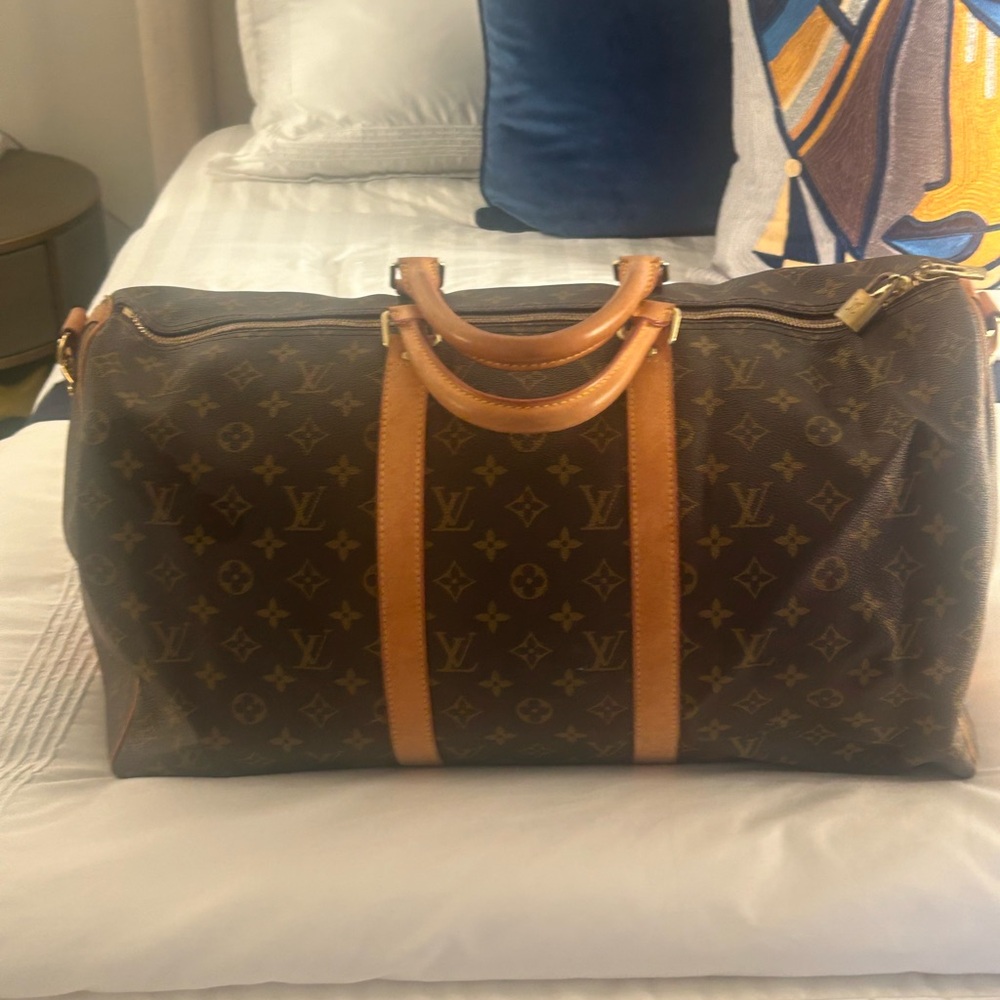 Louis Vuitton Monogram Duffel Bag in Brown and Tan